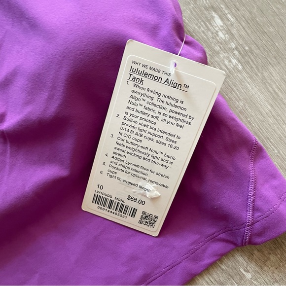 Lululemon Align Cropped Tank Top in Moonlit Magenta (purple) - Picture 2 of 4